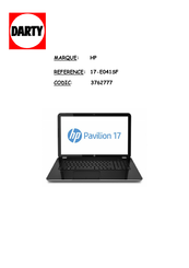 HP Pavilion 17-E041SF Manuel De L'utilisateur