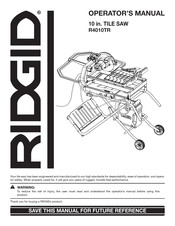 RIDGID R4010TR Manuel D'utilisation