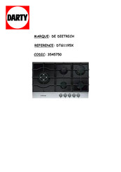 De Dietrich DTG1195X Guide D'installation Et D'utilisation