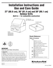 KitchenAid KBGS292PSS Instructions D'installation Et Guide D'utilisation Et D'entretien