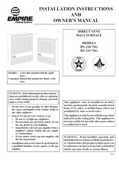 Empire Heating Systems DV-215-7SG Instructions D'installation Et Manuel Du Propriétaire