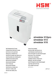 HSM shredstar X15 Notice D'utilisation