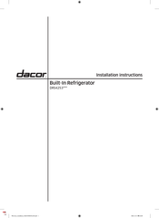 Dacor DRS4253 Serie Instructions D'installation