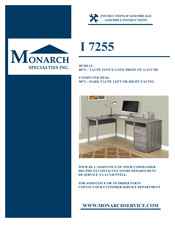 Monarch Specialties I 7255 Instructions D'assemblage