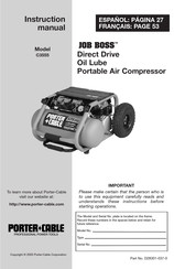 Porter Cable JOB BOSS C3555 Manuel D'instructions