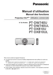 Panasonic PT-DX810UL Manuel D'utilisation