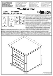 Dedeman VALENCIA NO2F UP 01229 Instructions D'assemblage