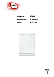 Miele G 6410 SC Mode D'emploi