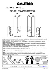 Gautier NATURA D16 230 Instructions De Montage