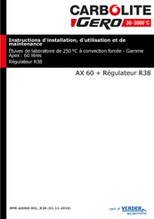 Carbolite Gero AX 60 Instructions D'installation, D'utilisation Et De Maintenance