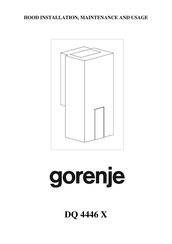 Gorenje DQ 4446 X Installation, Entretien Et Utilisation