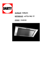 ROBLIN ACTIS Pro 77 Notice D'installation Et D'utilisation