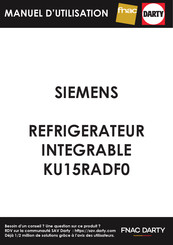 Siemens KU15RADF0 Notice D'utilisation