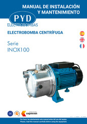 PYD Electrobombas INOX100 Serie Instructions D'utilisation Et Maintenance