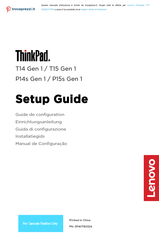 Lenovo ThinkPad T14s Gen1 Guide De Configuration