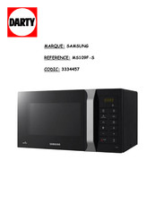 Samsung MS109F-S Manuel D'utilisation Et Guide De Cuisson