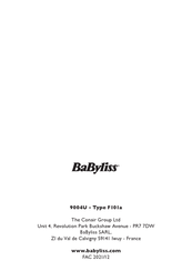 BaByliss 9000 Série Guide De L'utilisateur