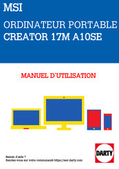 MSI CREATOR 17M A10SE Manuel D'utilisation