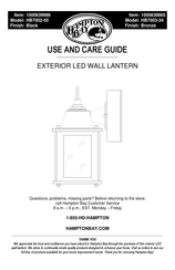 HAMPTON BAY 1000639986 Guide D'utilisation Et D'entretien