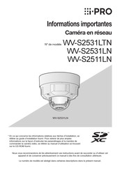 i-PRO WV-S2511LN Informations Importantes