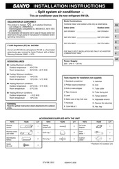 Sanyo SAP-CRV186EH Instructions D'installation