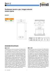 Ferroli SKY C B 14 CB Instructions D'utilisation, D'installation Et D'entretien