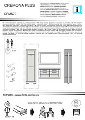 Forte CREMONA PLUS CRMS70 Notice De Montage