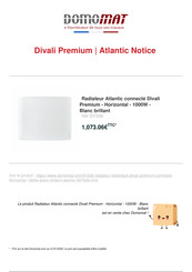 Atlantic DIVALI PREMIUM Notice D'utilisation Simplifiée