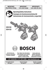 Bosch DDH183 Consignes De Fonctionnement/Sécurité