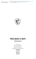 MSI PRO B650-S WIFI Manuel D'utilisation