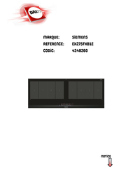 Siemens EX275FXB1E Mode D'emploi