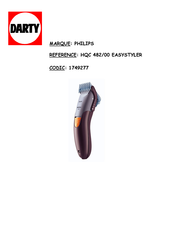 Philips HQC 482/00 EASYSTYLER Mode D'emploi