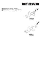 Hansgrohe Vivenis 75443 1 Serie Instructions De Montage / Mode D'emploi / Garantie