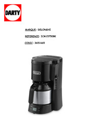 DeLonghi ICM15750BK Mode D'emploi