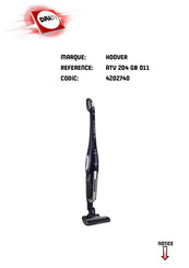 Hoover ATV 204 GB 011 Manuel D'utilisation