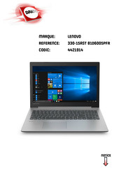 Lenovo 330-15AST 81D6005PFR Guide De L'utilisateur