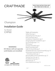 Craftmade CHP60 Guide D'installation