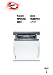 Bosch SMV58L70EU Mode D'emploi