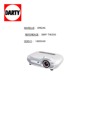 Epson dreamio EMP-TW200 Guide De Mise En Route