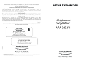 Electrolux ARTHUR MARTIN ARA 2823/1 Notice D'utilisation