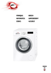 Bosch WAN28200FF Notice D'utilisation Et D'installation