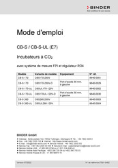 Binder CBS170-230V Mode D'emploi