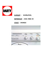 Whirlpool AWM 4500 CE Guide De Référence Rapide