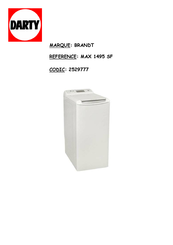 Brandt MAX 1495 SF Guide D'installation & D'utilisation