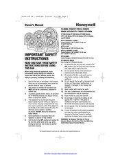 Honeywell TURBO FORCE HFT-114B Serie Manuel Du Propriétaire