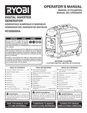 Ryobi RYi2000GRA Manuel D'utilisation