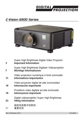 Digital Projection E-Vision 6900 Série Mode D'emploi