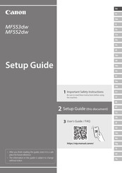 Canon MF553dw Guide Rapide