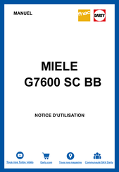 Miele G7600 SC BB Notice D'utilisation