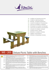 Kangui Deluxe Picnic Table with Benches Instructions D'installation Et D'utilisation